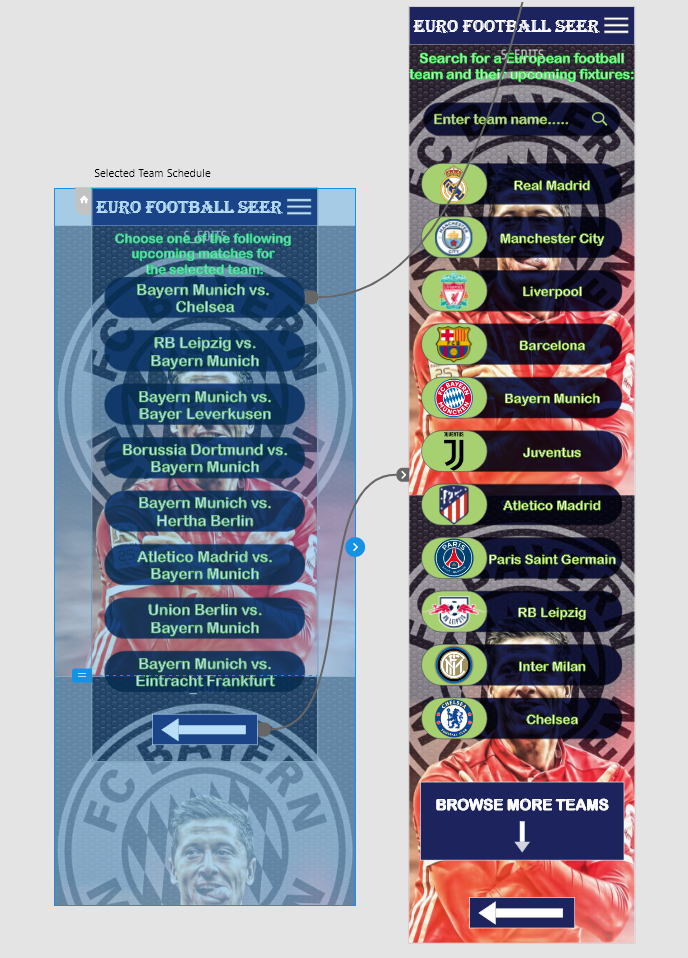 Team Schedule Listing
